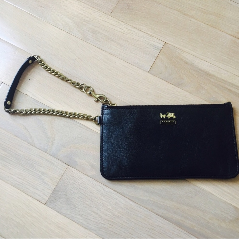 Coach letter black wristlet